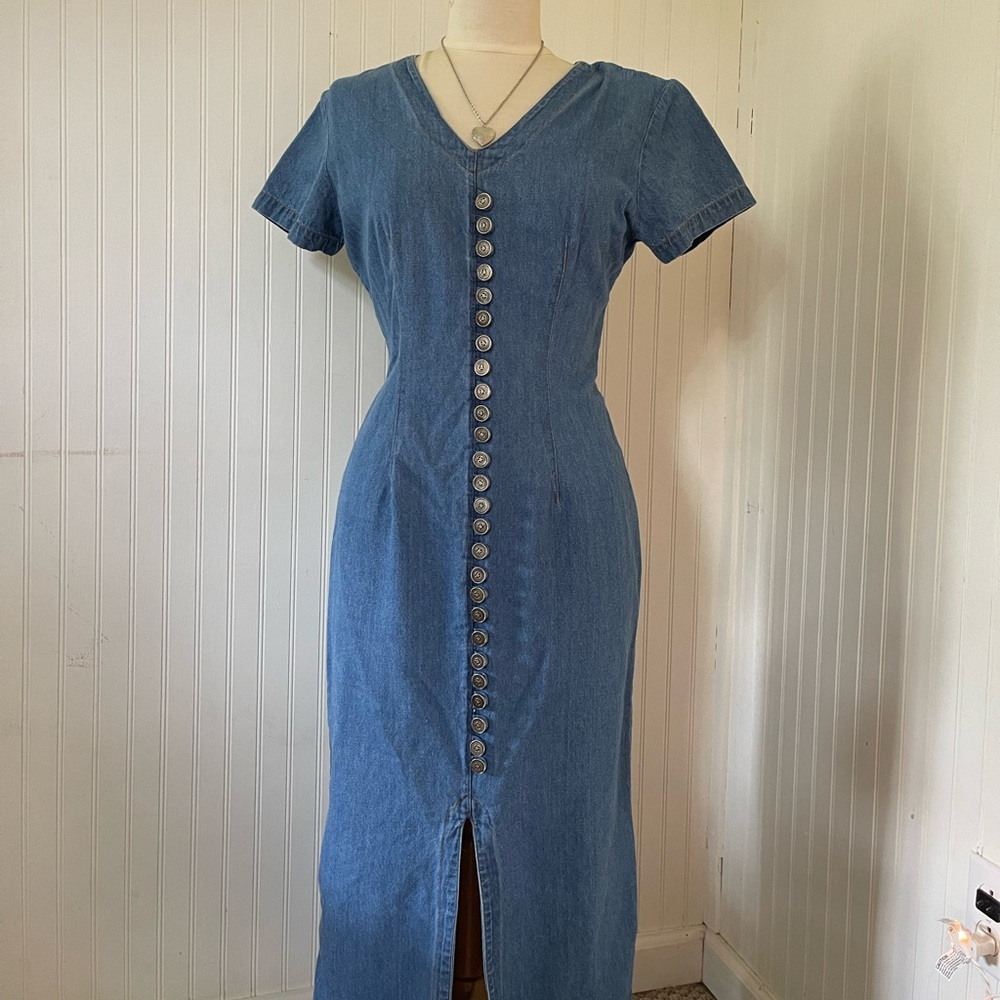 Vintage faded glory 90s denim maxi dress